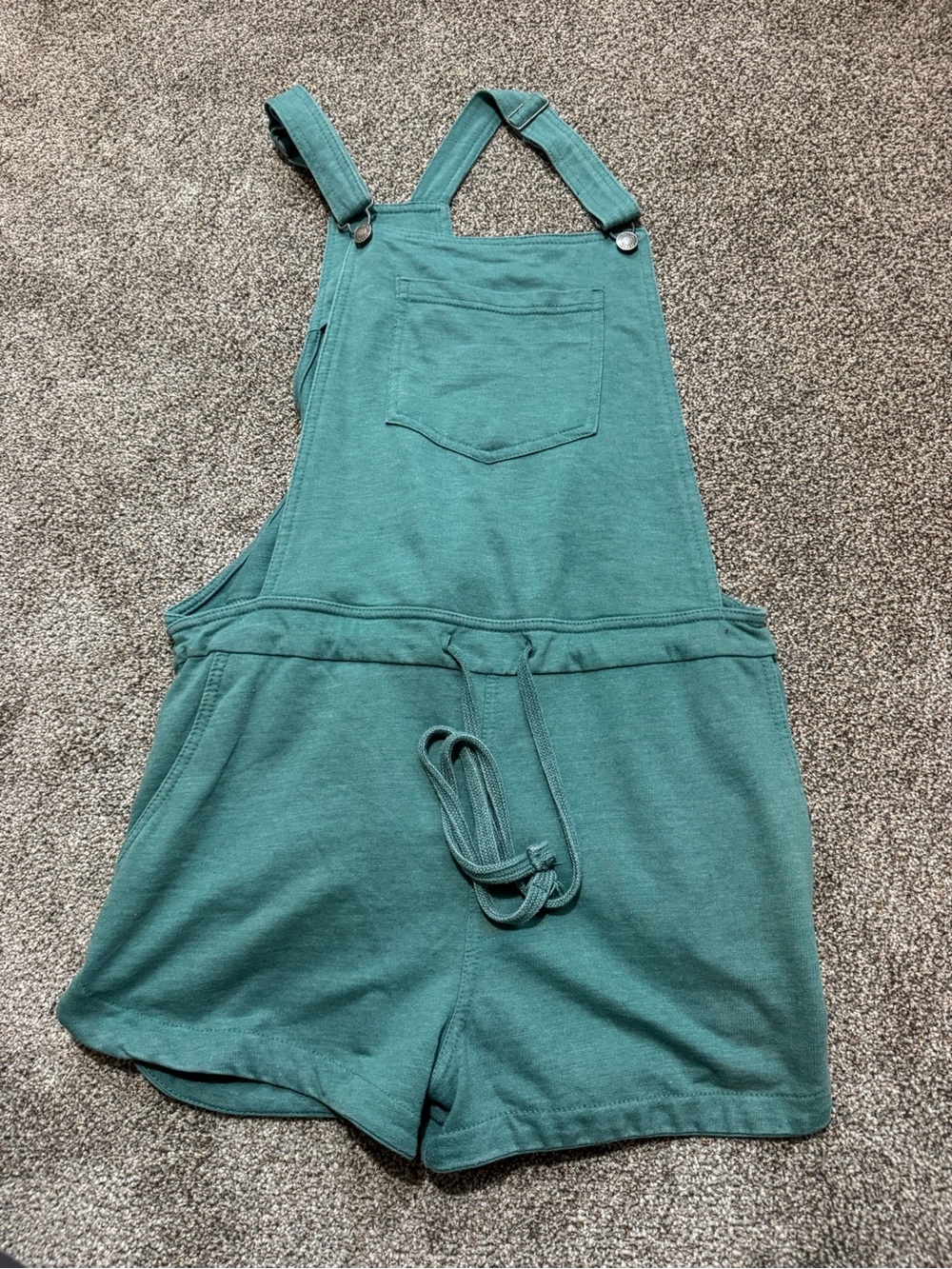 Women’s Green Sleeveless Overall Shorts Romper